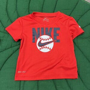 Nike 18M Red Baseball Short Sleeve Dri-Fit Tee Athletic